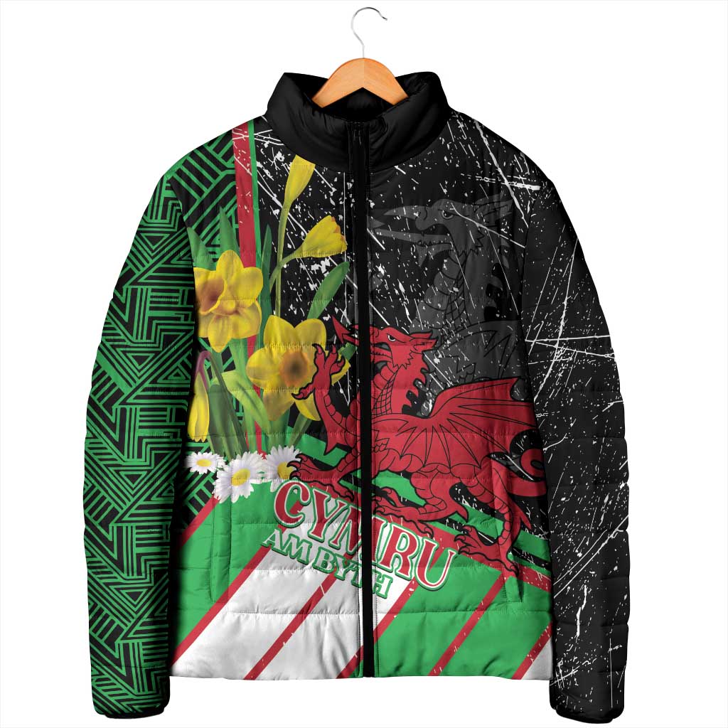 Wales Saint David's Day Padded Jacket Cymru Am Byth Welsh Dragon - Wonder Print Shop