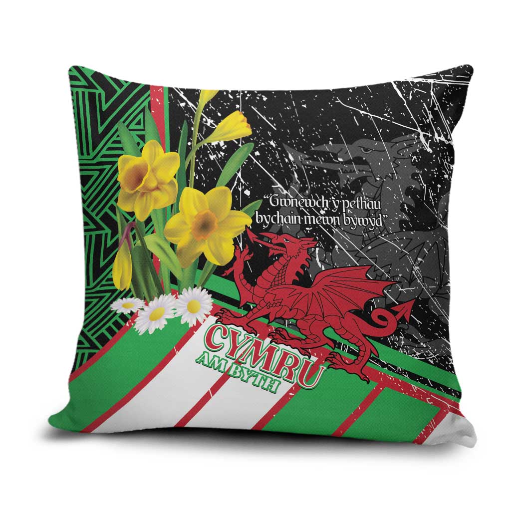 Wales Saint David's Day Pillow Cover Cymru Am Byth Welsh Dragon - Wonder Print Shop