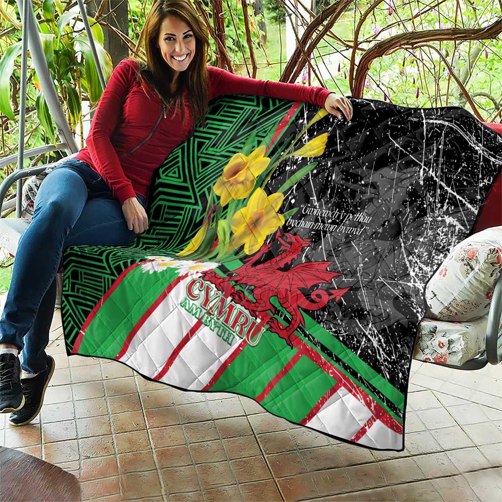 Wales Saint David's Day Quilt Cymru Am Byth Welsh Dragon - Wonder Print Shop