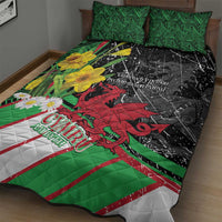 Wales Saint David's Day Quilt Bed Set Cymru Am Byth Welsh Dragon - Wonder Print Shop