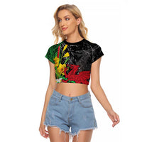 Wales Saint David's Day Raglan Cropped T Shirt Cymru Am Byth Welsh Dragon - Wonder Print Shop
