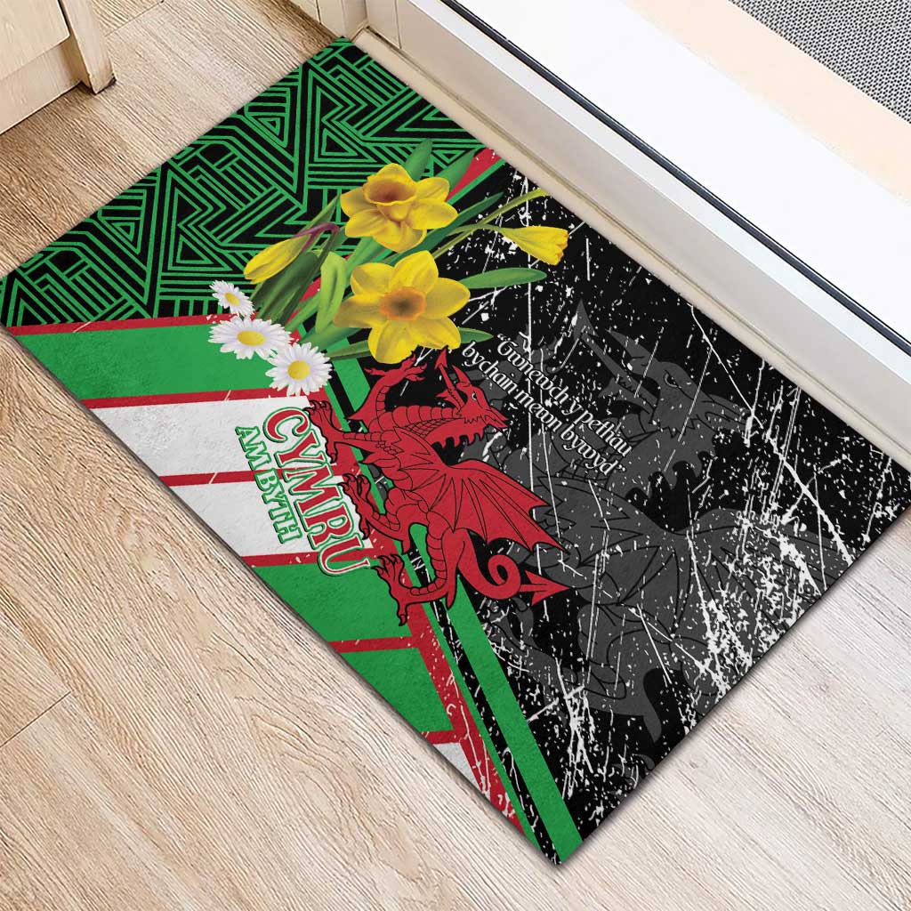 Wales Saint David's Day Rubber Doormat Cymru Am Byth Welsh Dragon - Wonder Print Shop