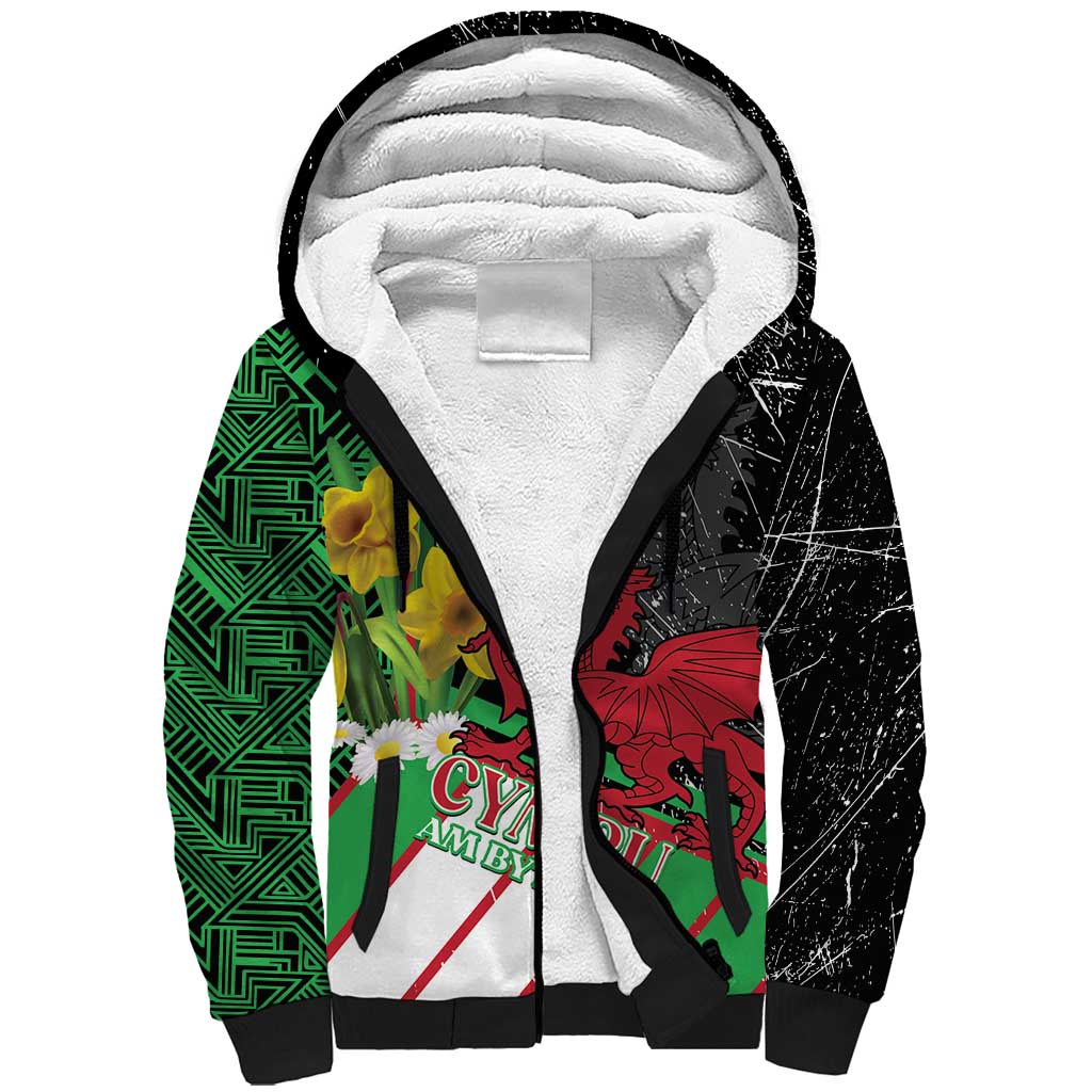 Wales Saint David's Day Sherpa Hoodie Cymru Am Byth Welsh Dragon - Wonder Print Shop