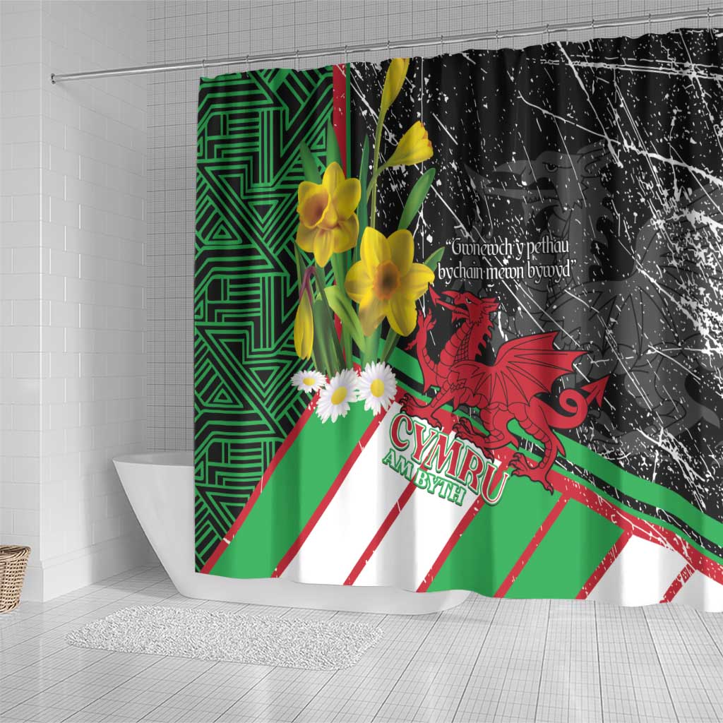 Wales Saint David's Day Shower Curtain Cymru Am Byth Welsh Dragon - Wonder Print Shop
