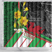 Wales Saint David's Day Shower Curtain Cymru Am Byth Welsh Dragon - Wonder Print Shop