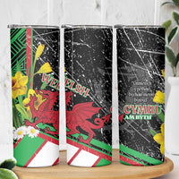 Wales Saint David's Day Skinny Tumbler Cymru Am Byth Welsh Dragon - Wonder Print Shop