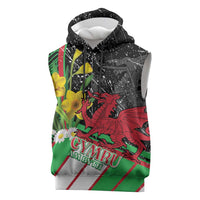 Wales Saint David's Day Sleeveless Hoodie Cymru Am Byth Welsh Dragon - Wonder Print Shop