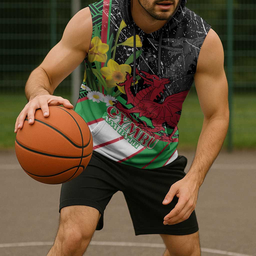 Wales Saint David's Day Sleeveless Hoodie Cymru Am Byth Welsh Dragon - Wonder Print Shop