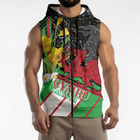 Wales Saint David's Day Sleeveless Zip Hoodie Cymru Am Byth Welsh Dragon - Wonder Print Shop