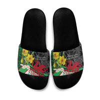 Wales Saint David's Day Slide Sandals Cymru Am Byth Welsh Dragon - Wonder Print Shop