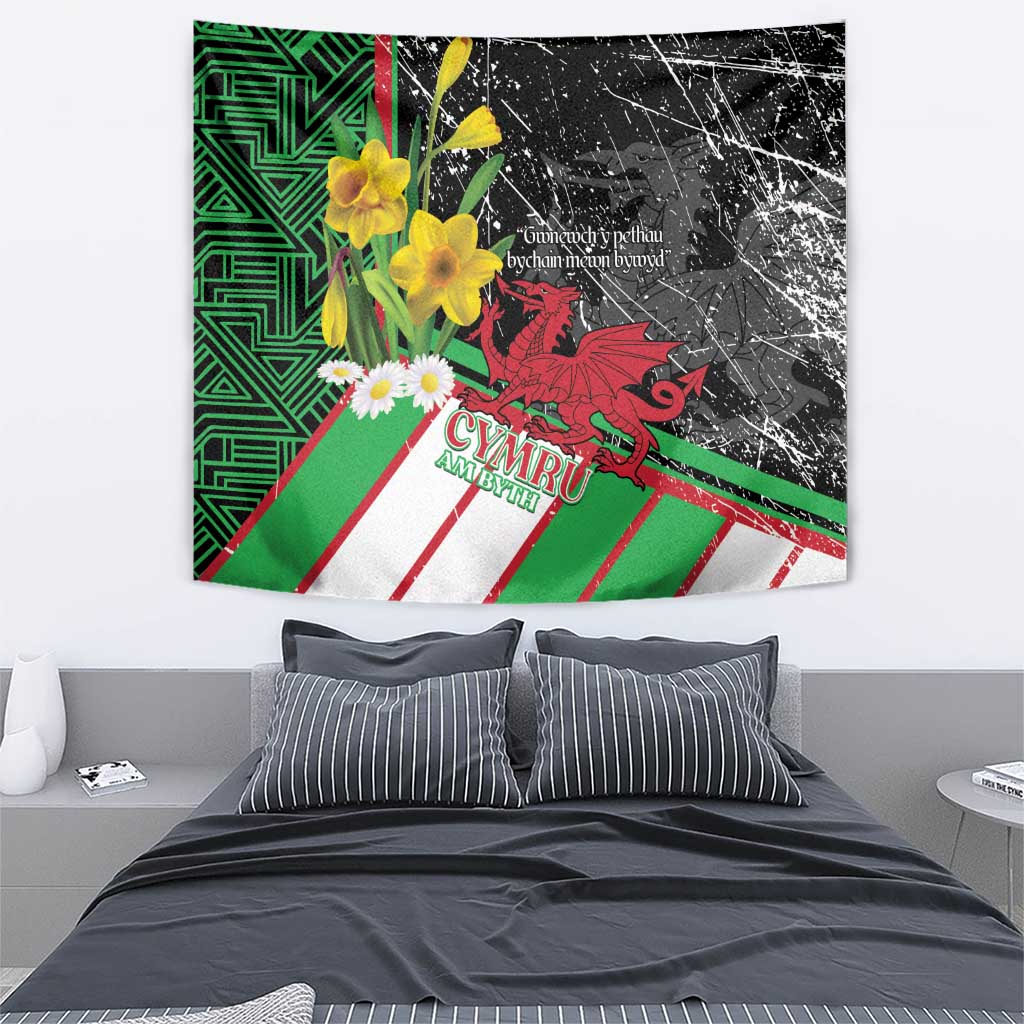 Wales Saint David's Day Tapestry Cymru Am Byth Welsh Dragon - Wonder Print Shop