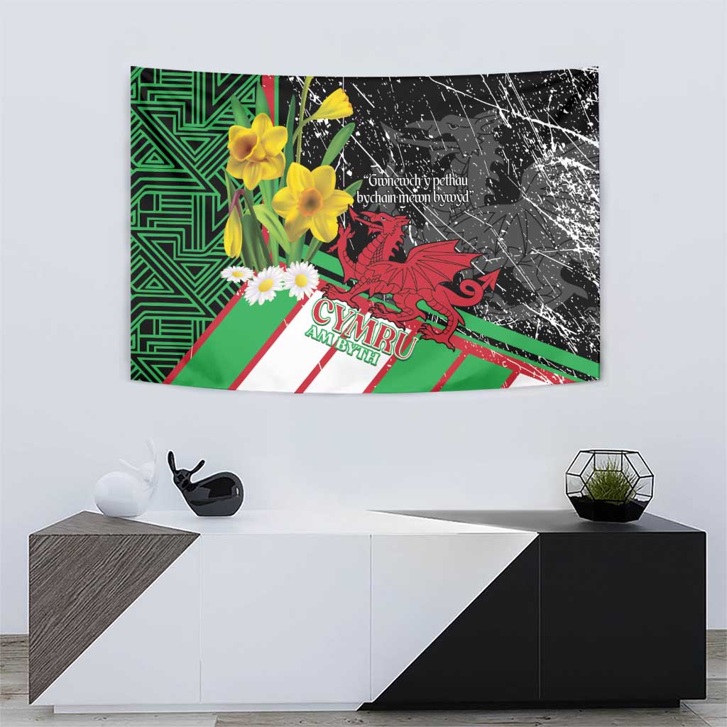 Wales Saint David's Day Tapestry Cymru Am Byth Welsh Dragon - Wonder Print Shop