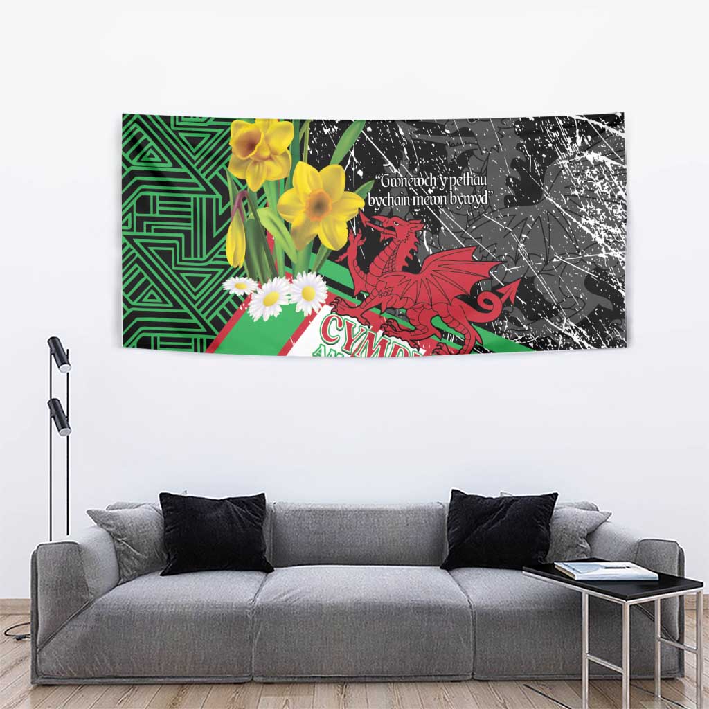 Wales Saint David's Day Tapestry Cymru Am Byth Welsh Dragon - Wonder Print Shop
