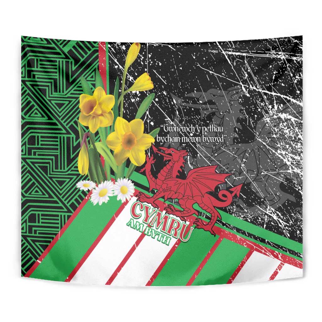 Wales Saint David's Day Tapestry Cymru Am Byth Welsh Dragon - Wonder Print Shop