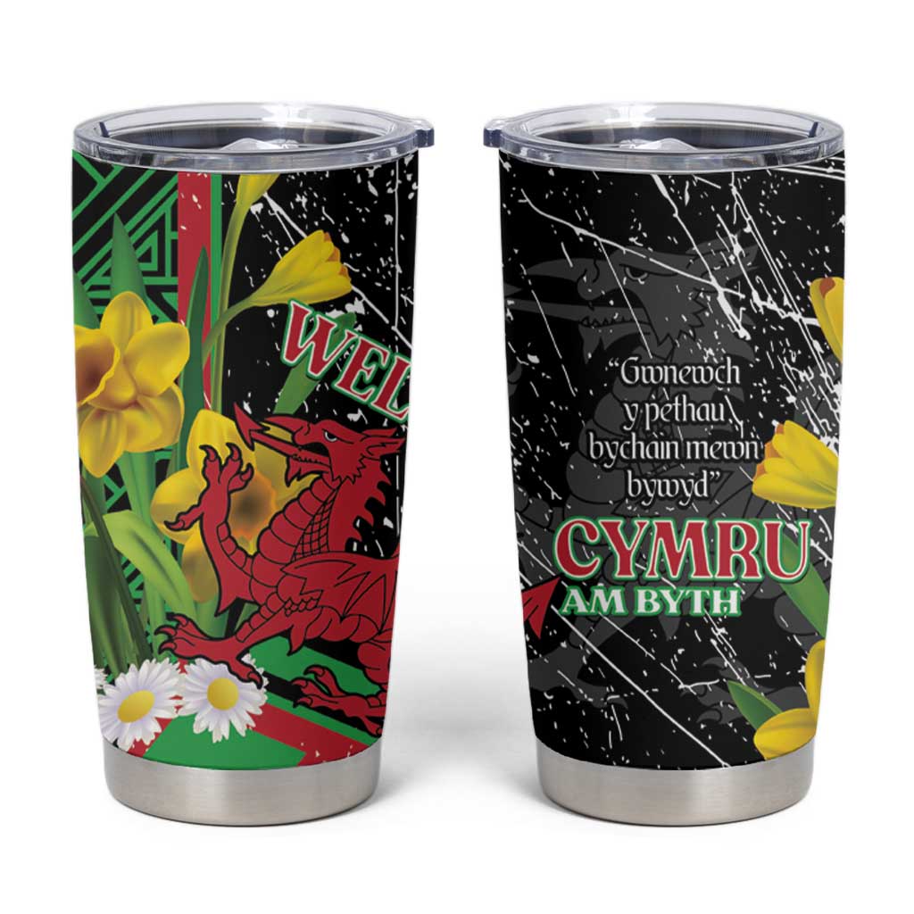 Wales Saint David's Day Tumbler Cup Cymru Am Byth Welsh Dragon - Wonder Print Shop