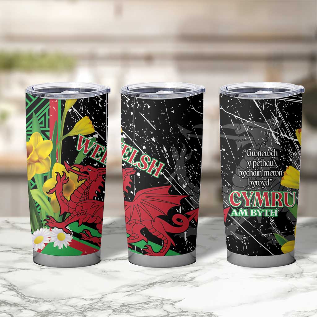Wales Saint David's Day Tumbler Cup Cymru Am Byth Welsh Dragon - Wonder Print Shop