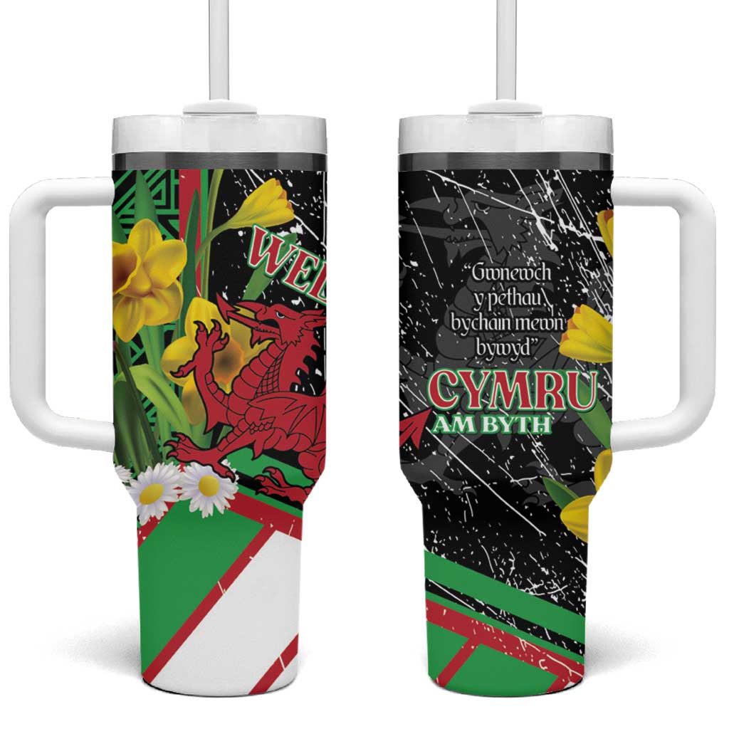 Wales Saint David's Day Tumbler With Handle Cymru Am Byth Welsh Dragon - Wonder Print Shop