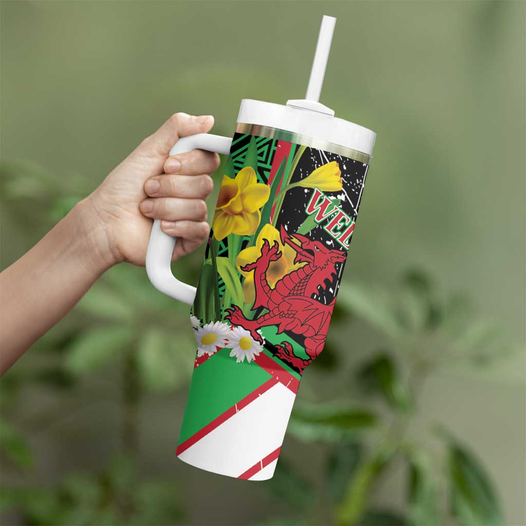 Wales Saint David's Day Tumbler With Handle Cymru Am Byth Welsh Dragon - Wonder Print Shop