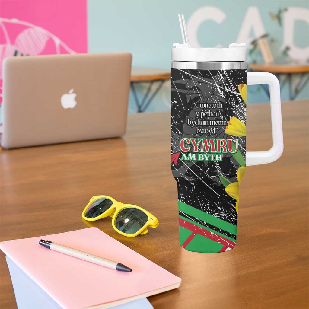 Wales Saint David's Day Tumbler With Handle Cymru Am Byth Welsh Dragon - Wonder Print Shop