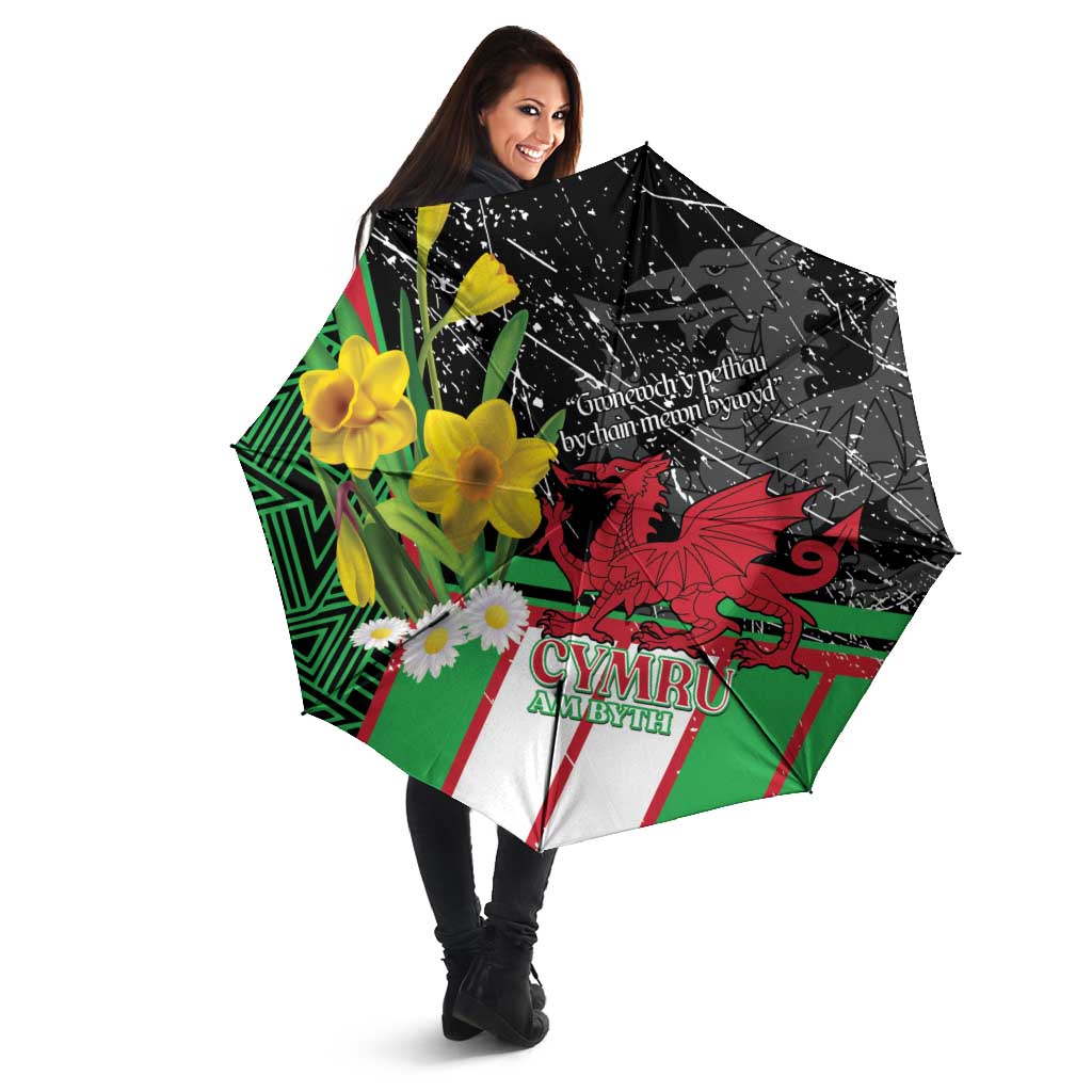 Wales Saint David's Day Umbrella Cymru Am Byth Welsh Dragon - Wonder Print Shop