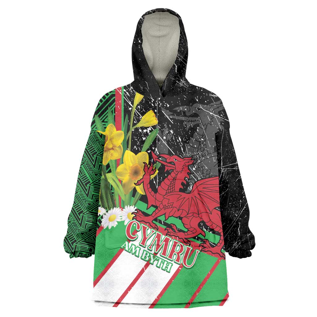 Wales Saint David's Day Wearable Blanket Hoodie Cymru Am Byth Welsh Dragon - Wonder Print Shop