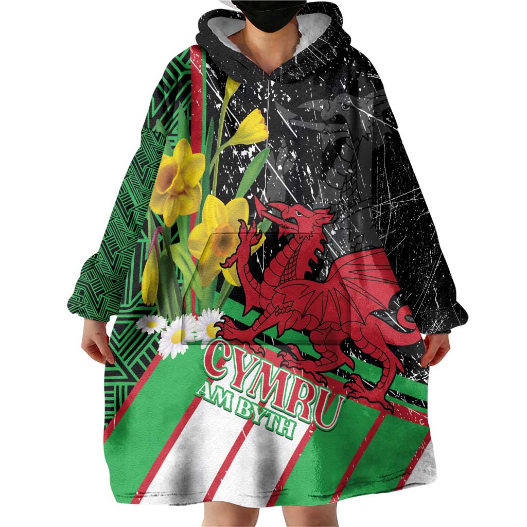Wales Saint David's Day Wearable Blanket Hoodie Cymru Am Byth Welsh Dragon - Wonder Print Shop
