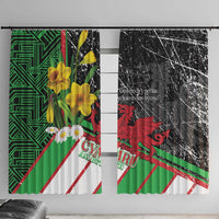 Wales Saint David's Day Window Curtain Cymru Am Byth Welsh Dragon - Wonder Print Shop