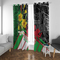 Wales Saint David's Day Window Curtain Cymru Am Byth Welsh Dragon - Wonder Print Shop
