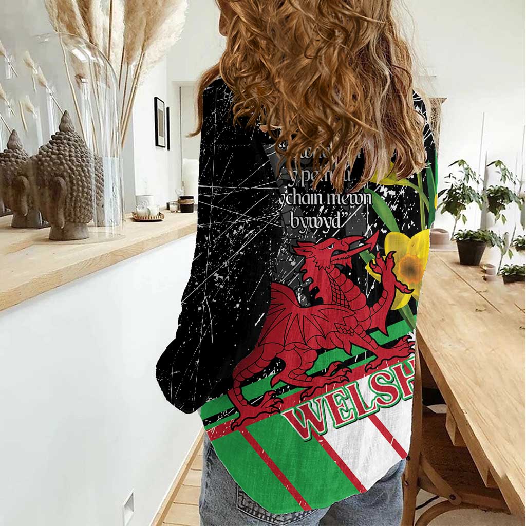 Wales Saint David's Day Women Casual Shirt Cymru Am Byth Welsh Dragon - Wonder Print Shop