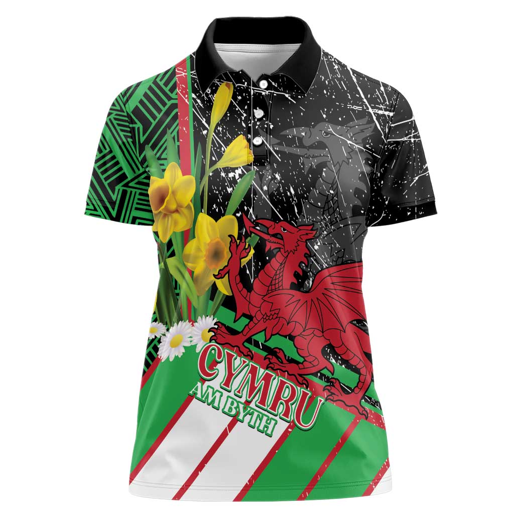 Wales Saint David's Day Women Polo Shirt Cymru Am Byth Welsh Dragon - Wonder Print Shop
