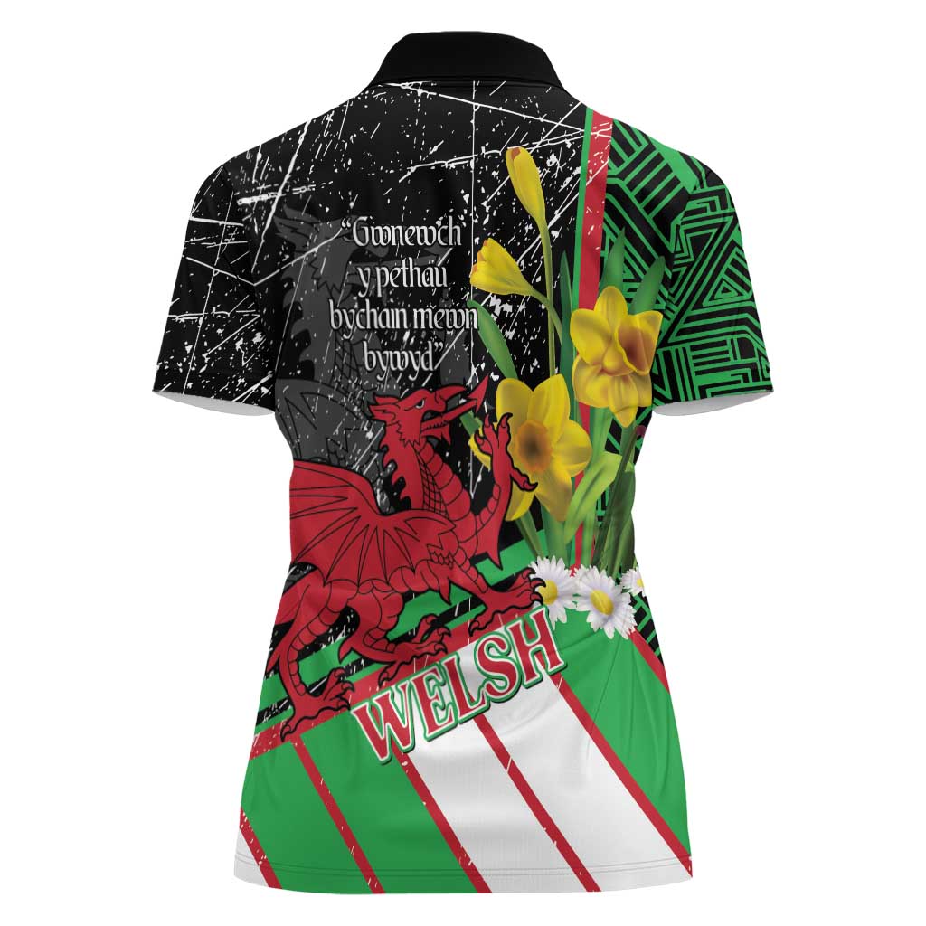 Wales Saint David's Day Women Polo Shirt Cymru Am Byth Welsh Dragon - Wonder Print Shop