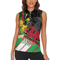 Wales Saint David's Day Women Sleeveless Polo Shirt Cymru Am Byth Welsh Dragon - Wonder Print Shop