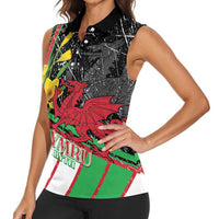 Wales Saint David's Day Women Sleeveless Polo Shirt Cymru Am Byth Welsh Dragon - Wonder Print Shop