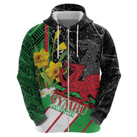 Wales Saint David's Day Zip Hoodie Cymru Am Byth Welsh Dragon - Wonder Print Shop