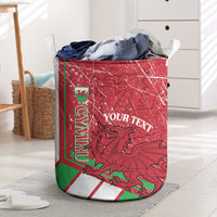 Wales Football Custom Laundry Basket 2026 Come On Cymru Grunge Style - Wonder Print Shop