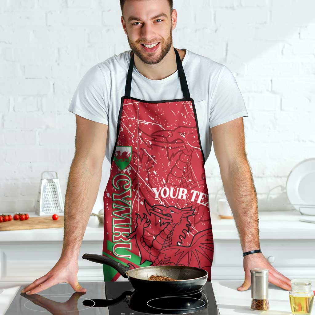 Wales Football Custom Apron 2026 Come On Cymru Grunge Style - Wonder Print Shop