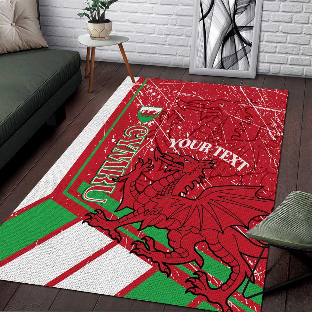 Wales Football Custom Area Rug 2026 Come On Cymru Grunge Style - Wonder Print Shop