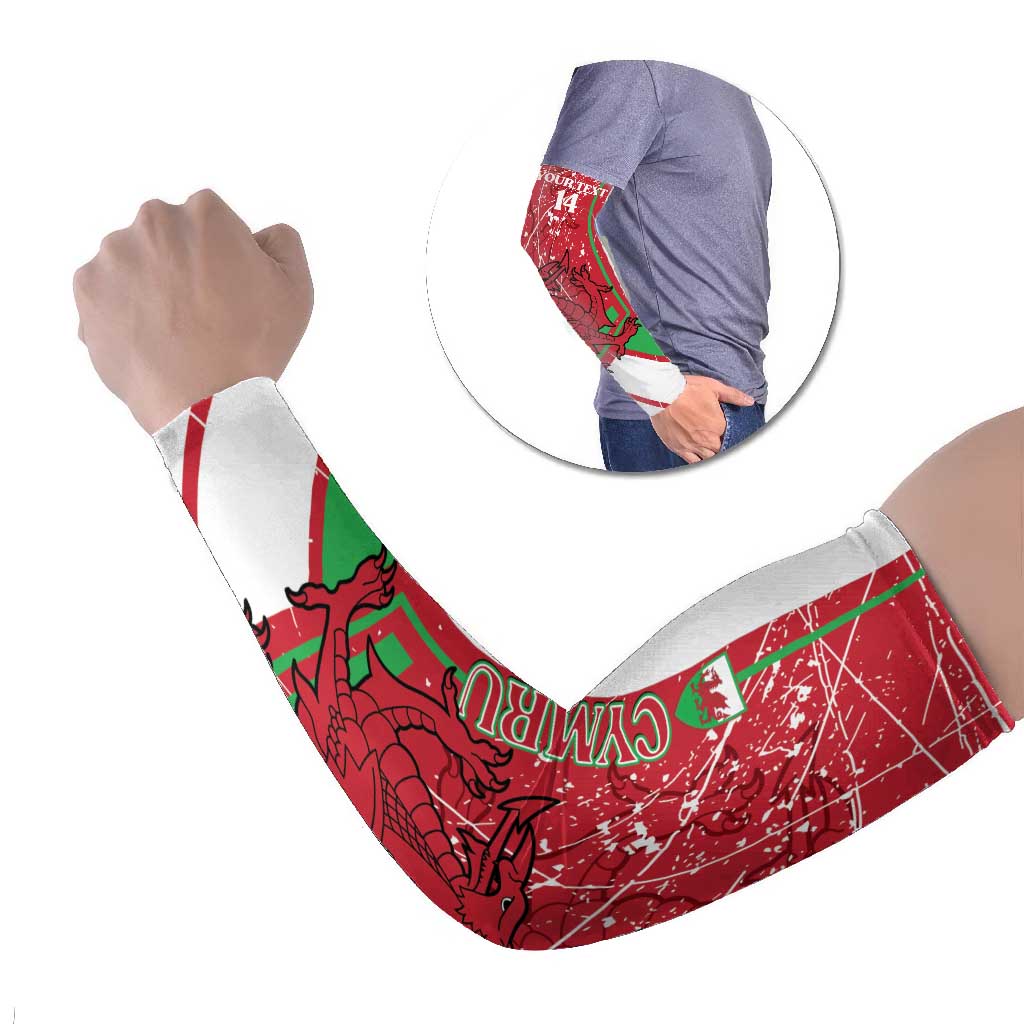Wales Football Custom Arm Sleeves 2026 Come On Cymru Grunge Style - Wonder Print Shop