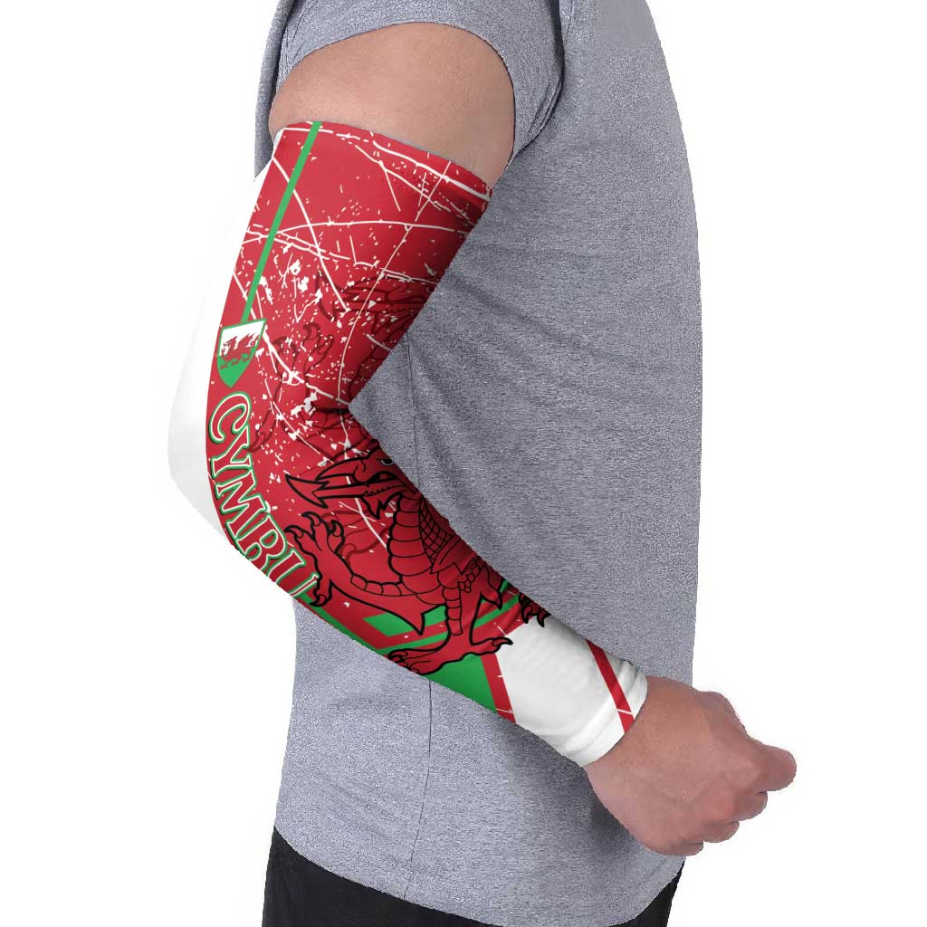 Wales Football Custom Arm Sleeves 2026 Come On Cymru Grunge Style - Wonder Print Shop