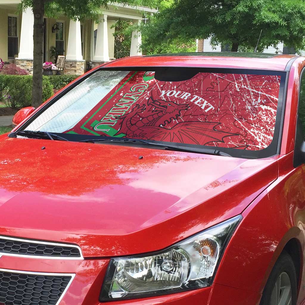 Wales Football Custom Auto Sun Shade 2026 Come On Cymru Grunge Style - Wonder Print Shop