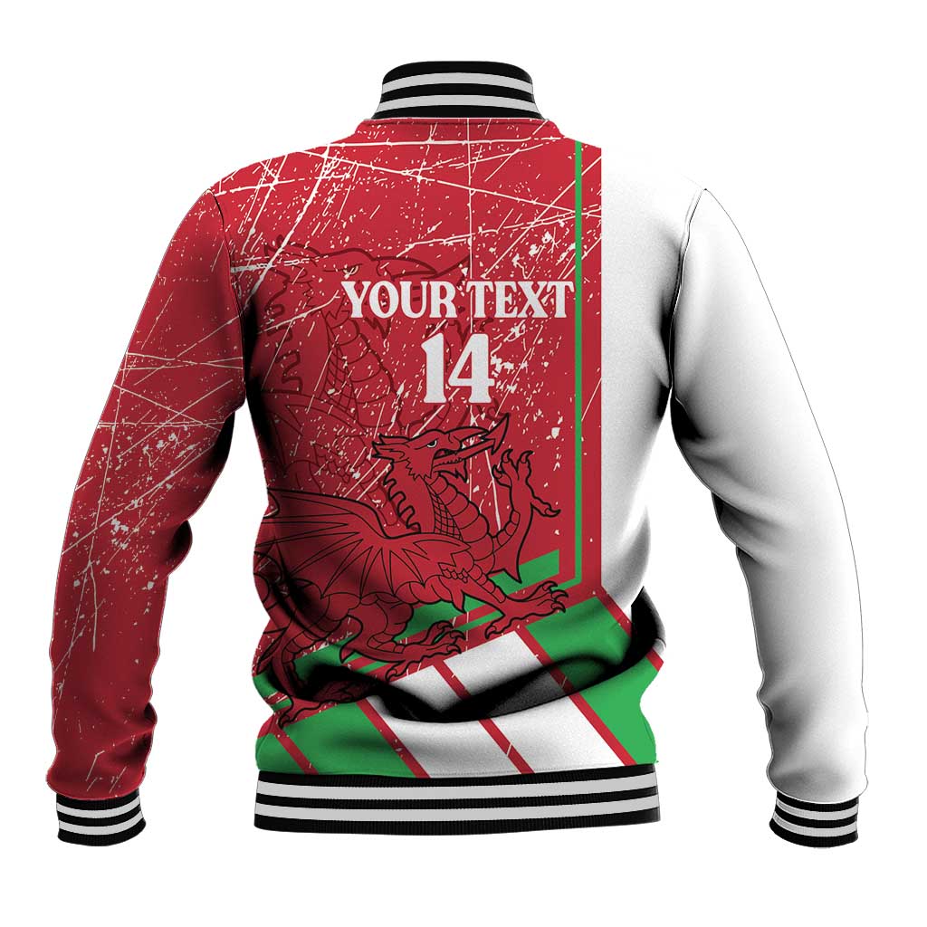 Wales Football Custom Baseball Jacket 2026 Come On Cymru Grunge Style - Wonder Print Shop