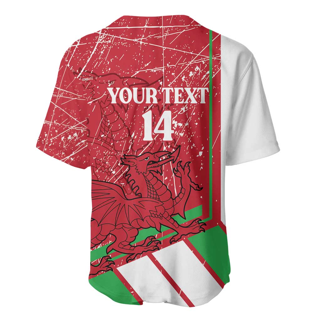 Wales Football Custom Baseball Jersey 2026 Come On Cymru Grunge Style - Wonder Print Shop