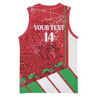 Wales Football Custom Basketball Jersey 2026 Come On Cymru Grunge Style - Wonder Print Shop