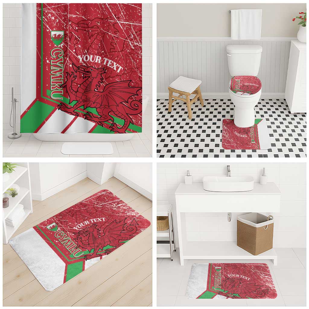 Wales Football Custom Bathroom Set 2026 Come On Cymru Grunge Style - Wonder Print Shop