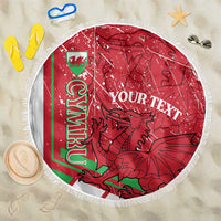 Wales Football Custom Beach Blanket 2026 Come On Cymru Grunge Style - Wonder Print Shop