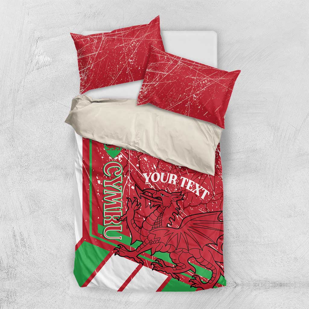 Wales Football Custom Bedding Set 2026 Come On Cymru Grunge Style - Wonder Print Shop
