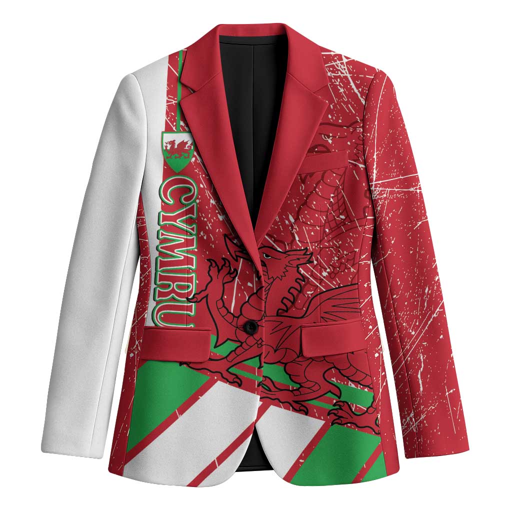 Wales Football Custom Blazer 2026 Come On Cymru Grunge Style - Wonder Print Shop