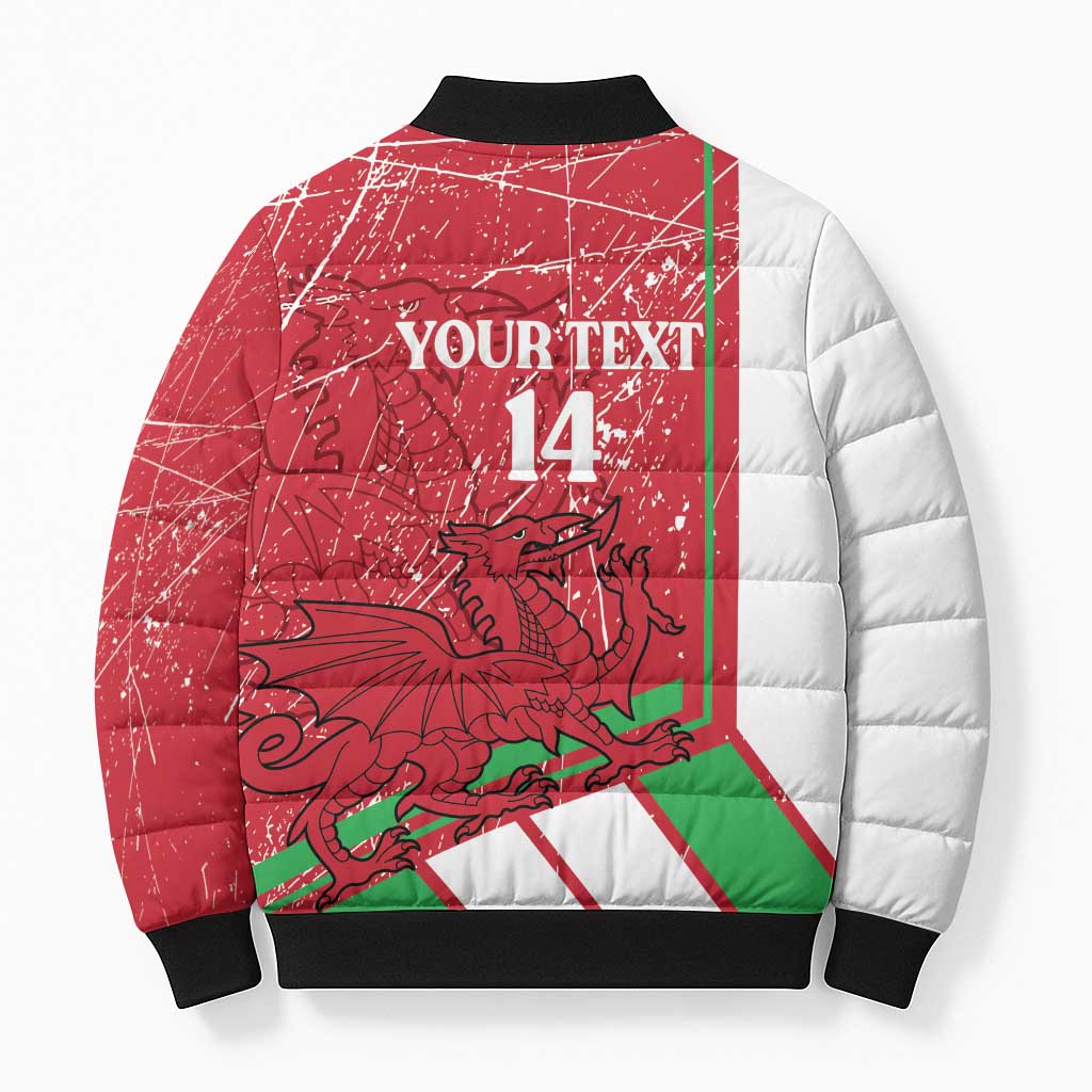 Wales Football Custom Bomber Puffer Jacket 2026 Come On Cymru Grunge Style - Wonder Print Shop