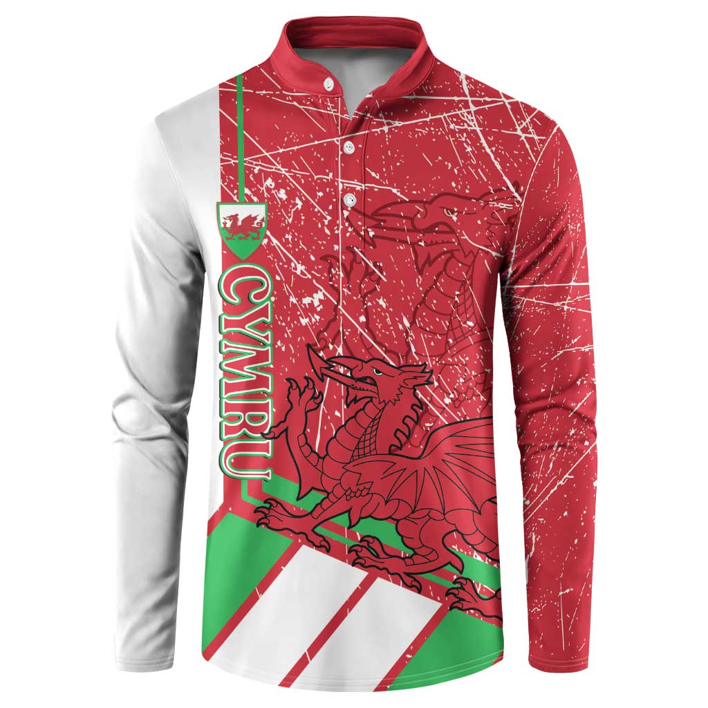 Wales Football Custom Button Sweatshirt 2026 Come On Cymru Grunge Style - Wonder Print Shop