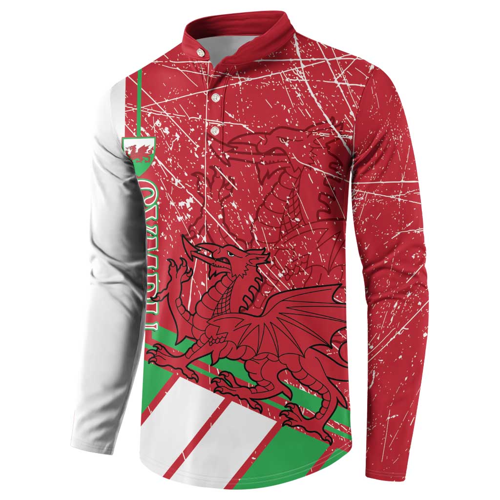 Wales Football Custom Button Sweatshirt 2026 Come On Cymru Grunge Style - Wonder Print Shop